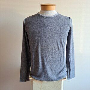 New Firenze Men's Italian Cotton Linen Grey Sweater Size S